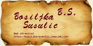 Bosiljka Šušulić vizit kartica